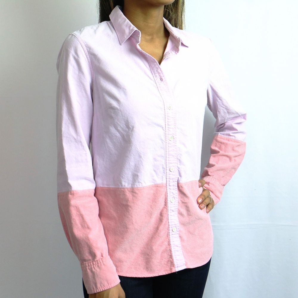 J. Crew Women's Colorblock Boy Shirt Button Down